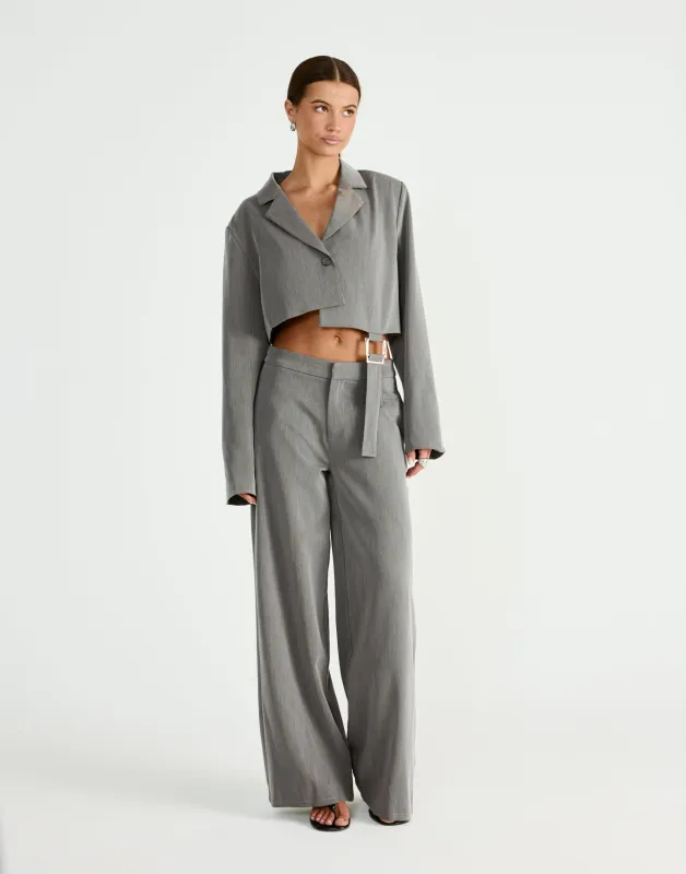 Reed Cropped Blazer (Grey) sold by Charcoal Clothing