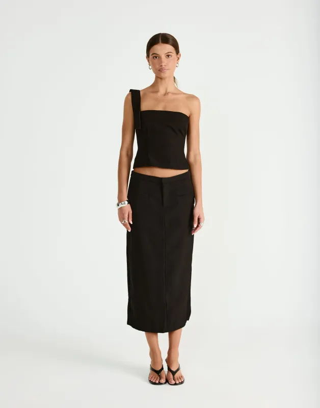 Tillie Midi Skirt (Black) sold by Charcoal Clothing