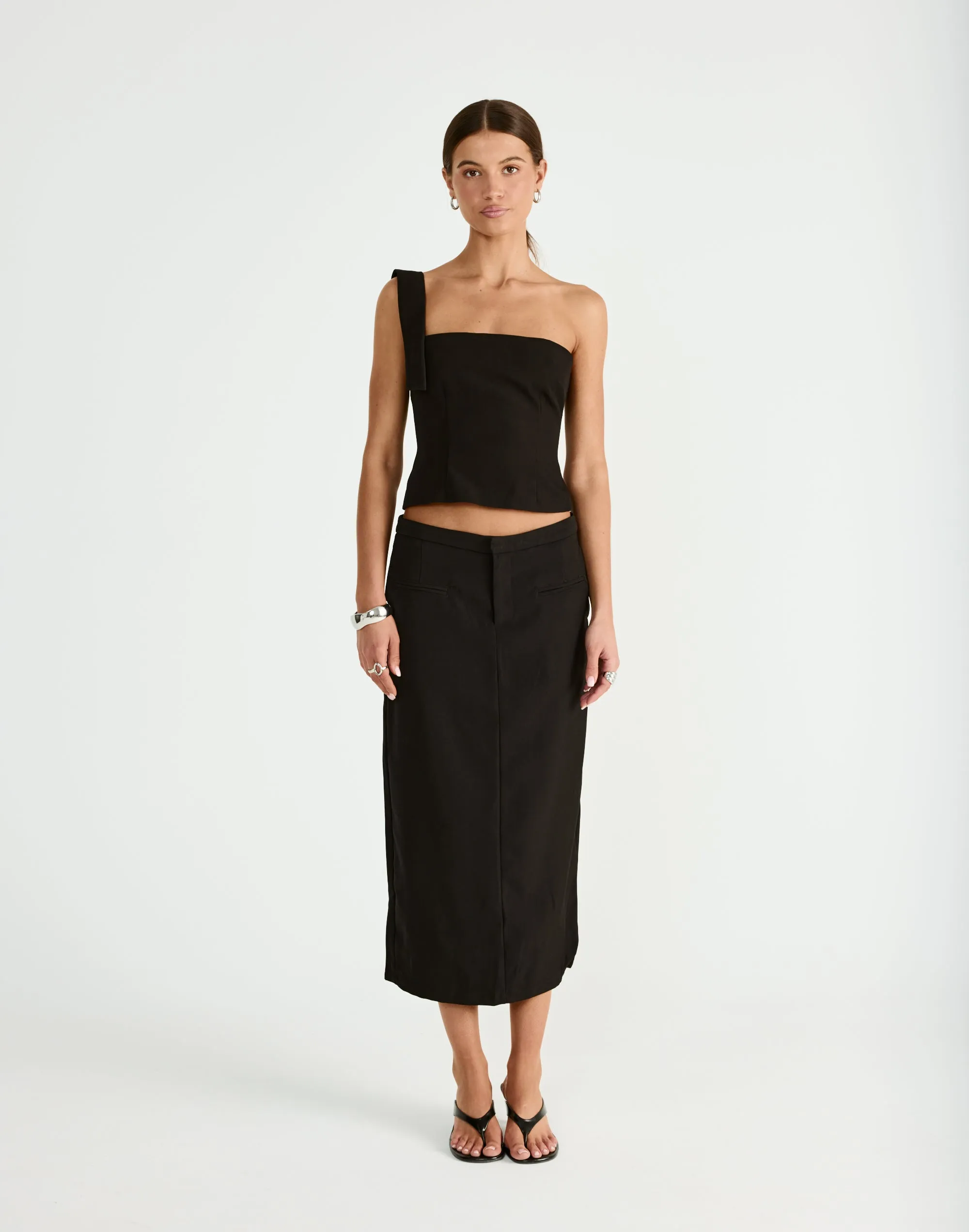 Tillie Midi Skirt (Black) sold by Charcoal Clothing