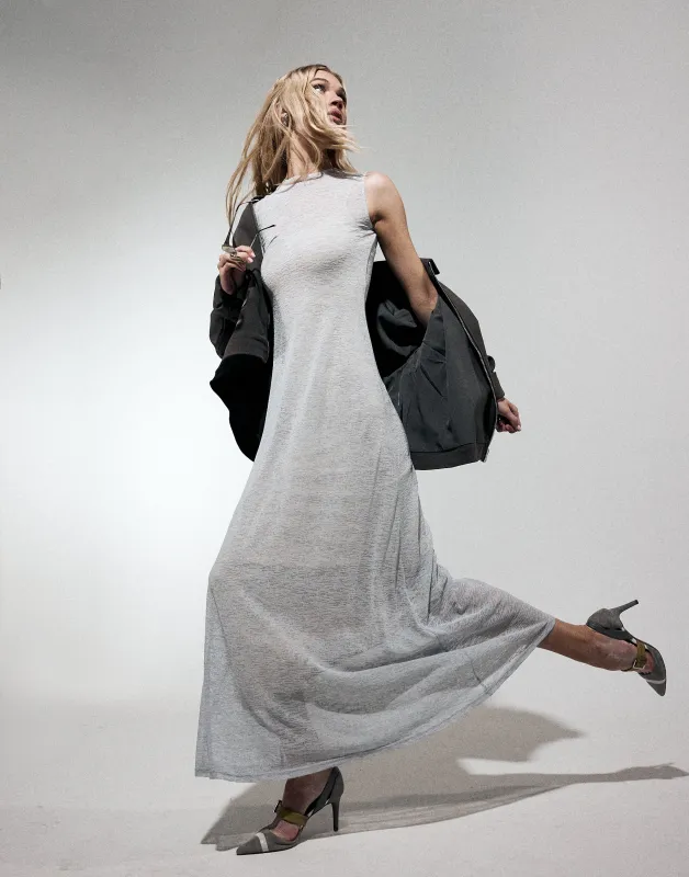 Camdyn Maxi Dress (Stone Blue) sold by Charcoal Clothing
