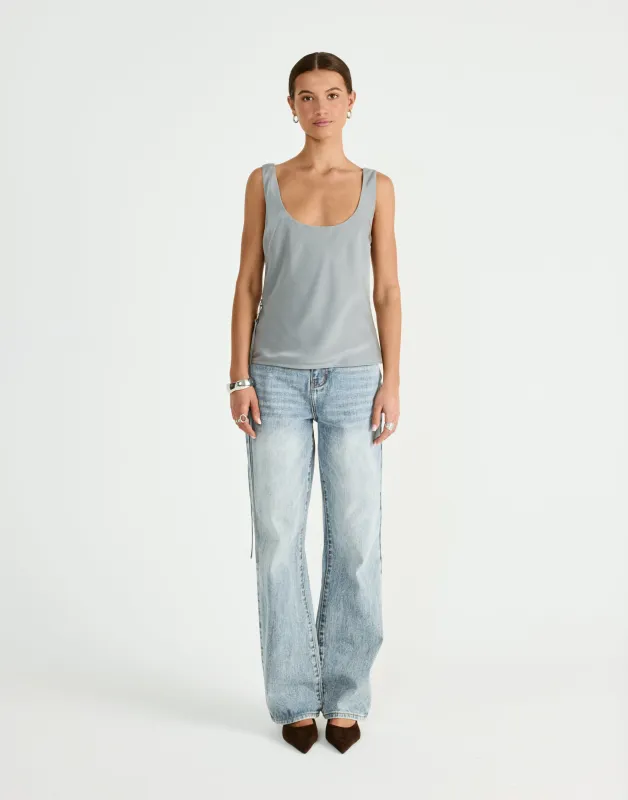 Greer Top (Smokey Blue) sold by Charcoal Clothing