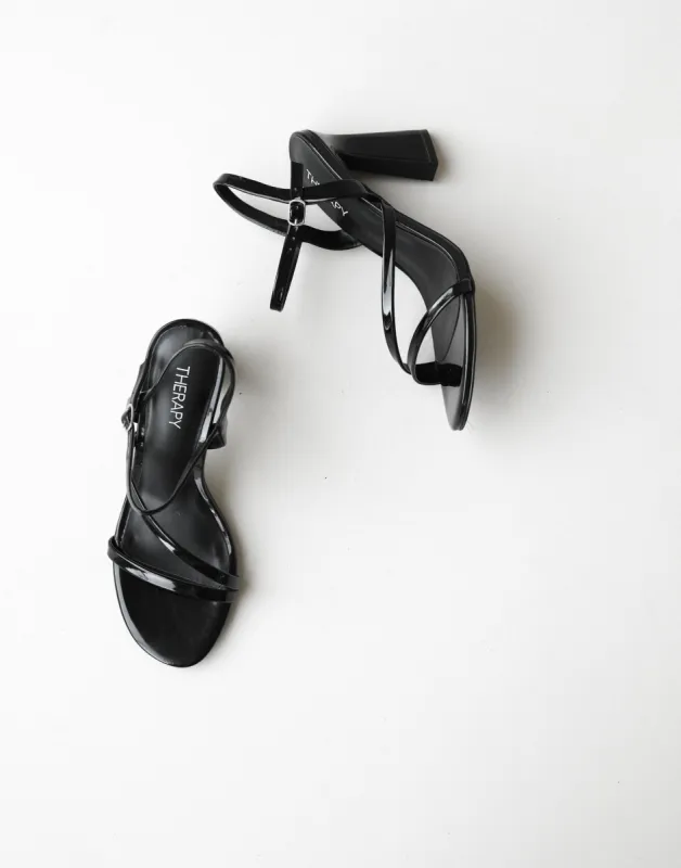 Ida Heels (Black Patent PU) - By Therapy sold by Charcoal Clothing