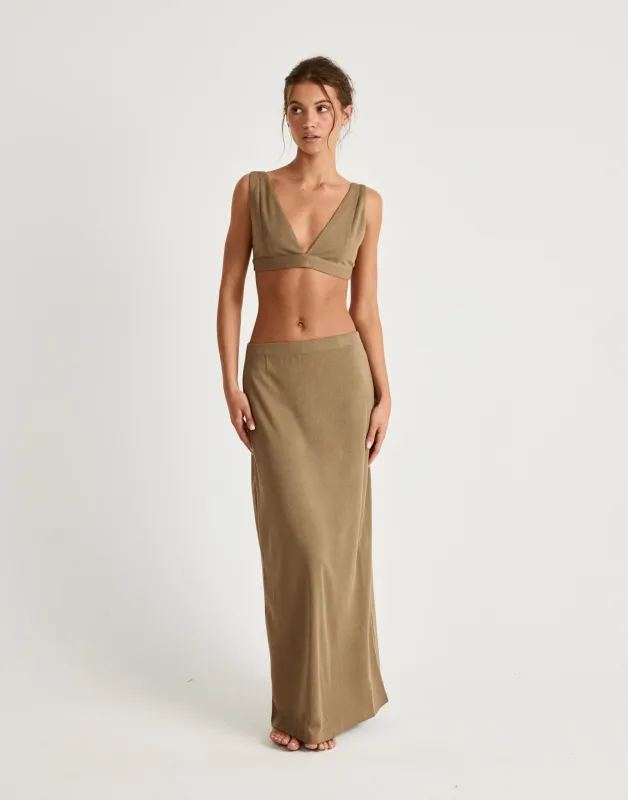 Estelle Maxi Skirt (Mocha) sold by Charcoal Clothing