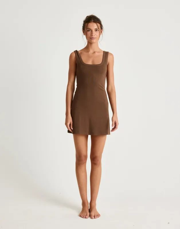 Jayden Mini Dress (Chocolate) sold by Charcoal Clothing