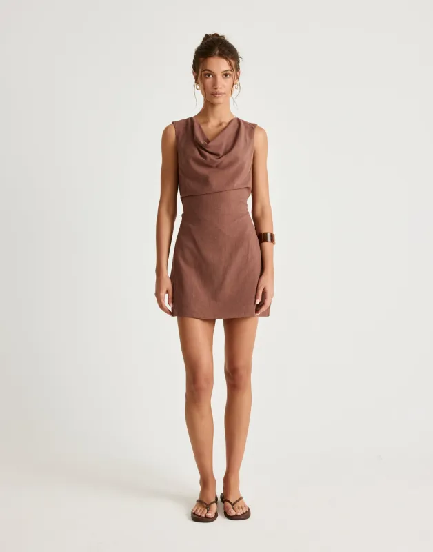 Shoreline Mini Dress (Oak) sold by Charcoal Clothing