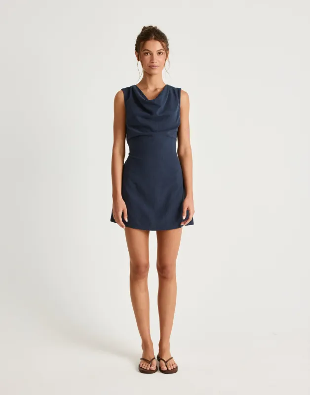 Shoreline Mini Dress (Navy) sold by Charcoal Clothing