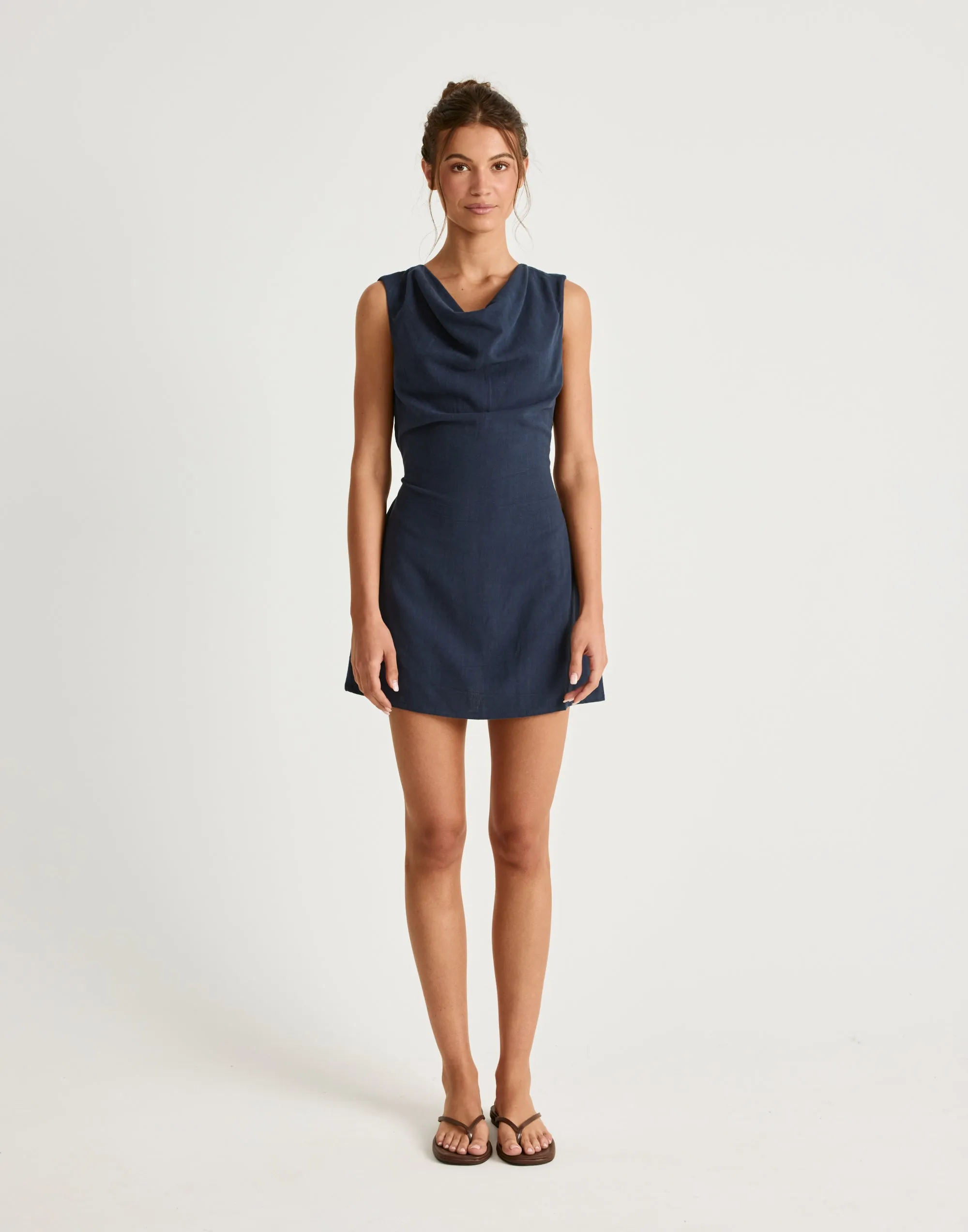 Shoreline Mini Dress (Navy) sold by Charcoal Clothing