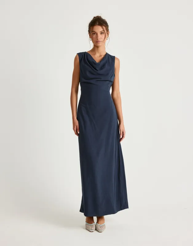 Shoreline Maxi Dress (Navy) sold by Charcoal Clothing