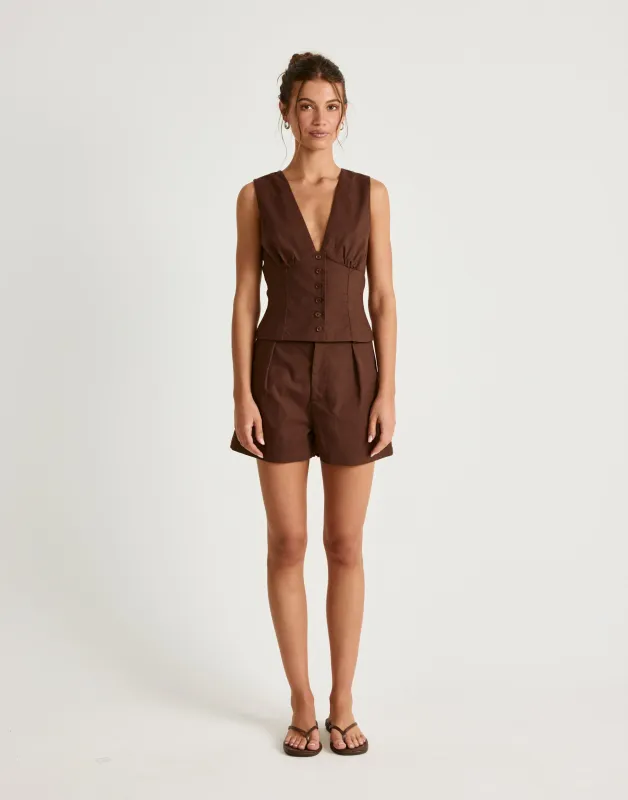 Nautical Top (Chocolate) sold by Charcoal Clothing