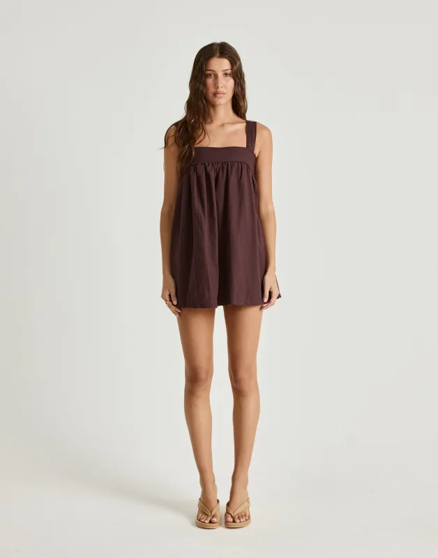 Sutton Mini Dress (Dark Mahogany) sold by Charcoal Clothing