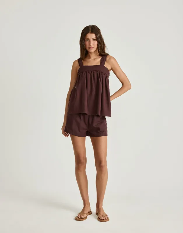 Sutton Top (Dark Mahogany) sold by Charcoal Clothing