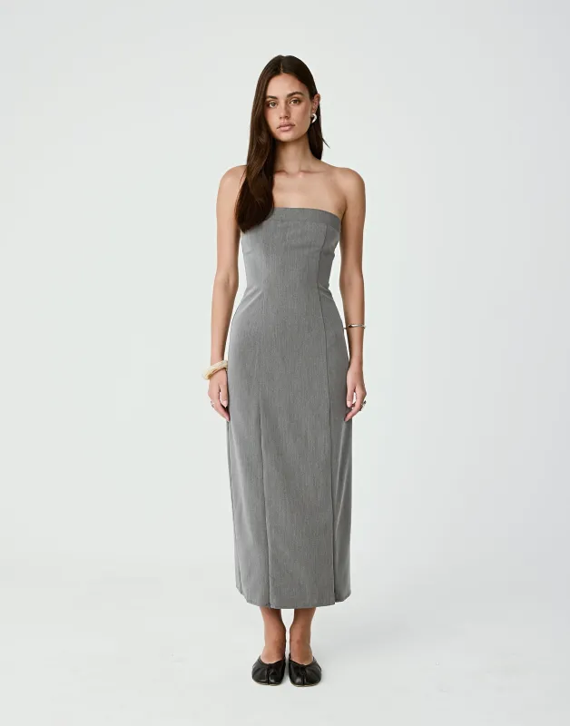 Hudson Midi Dress (Grey) sold by Charcoal Clothing