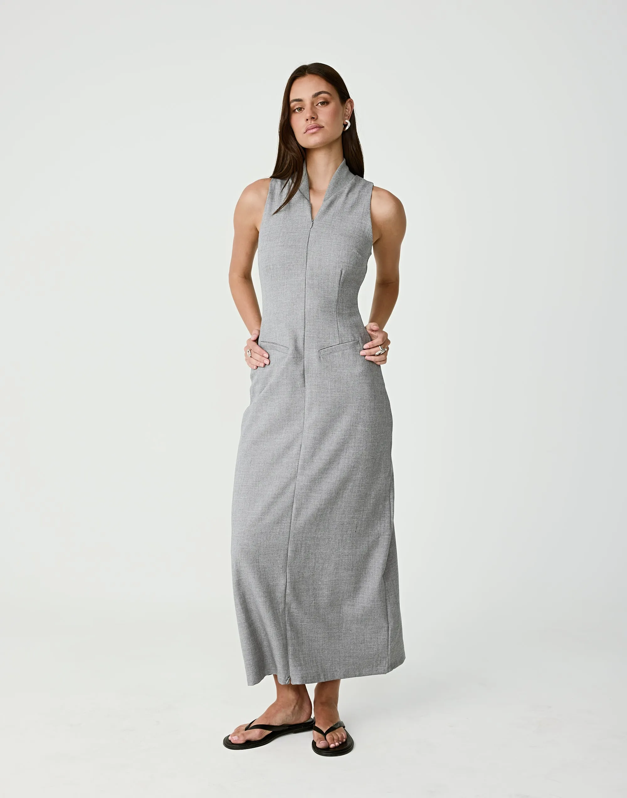 Callum Maxi Dress (Grey) sold by Charcoal Clothing