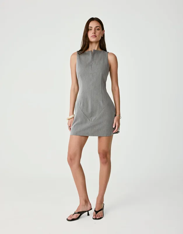 Cairo Mini Dress (Grey) sold by Charcoal Clothing