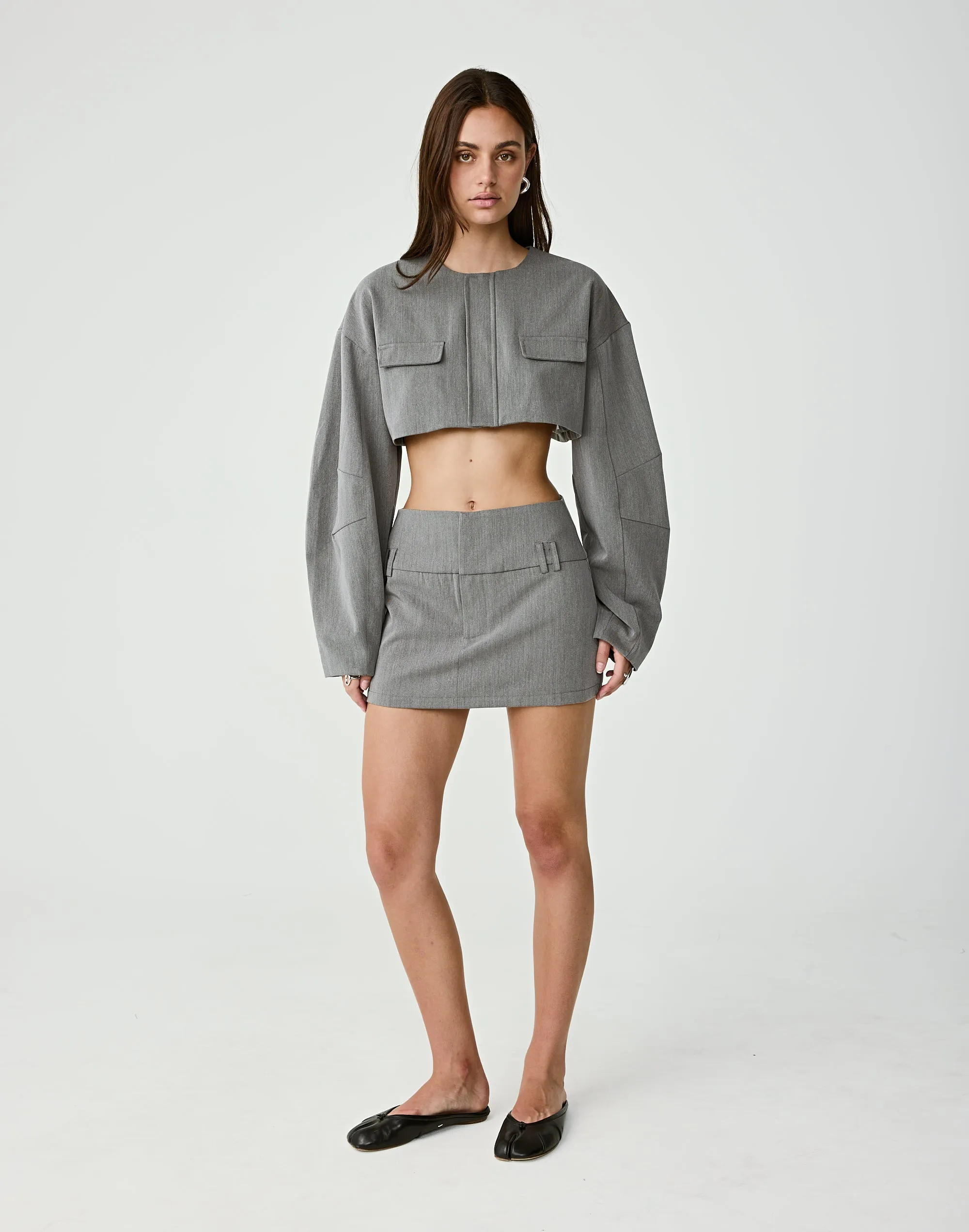 Dillon Mini Skirt (Grey) sold by Charcoal Clothing product image thumbnail 5