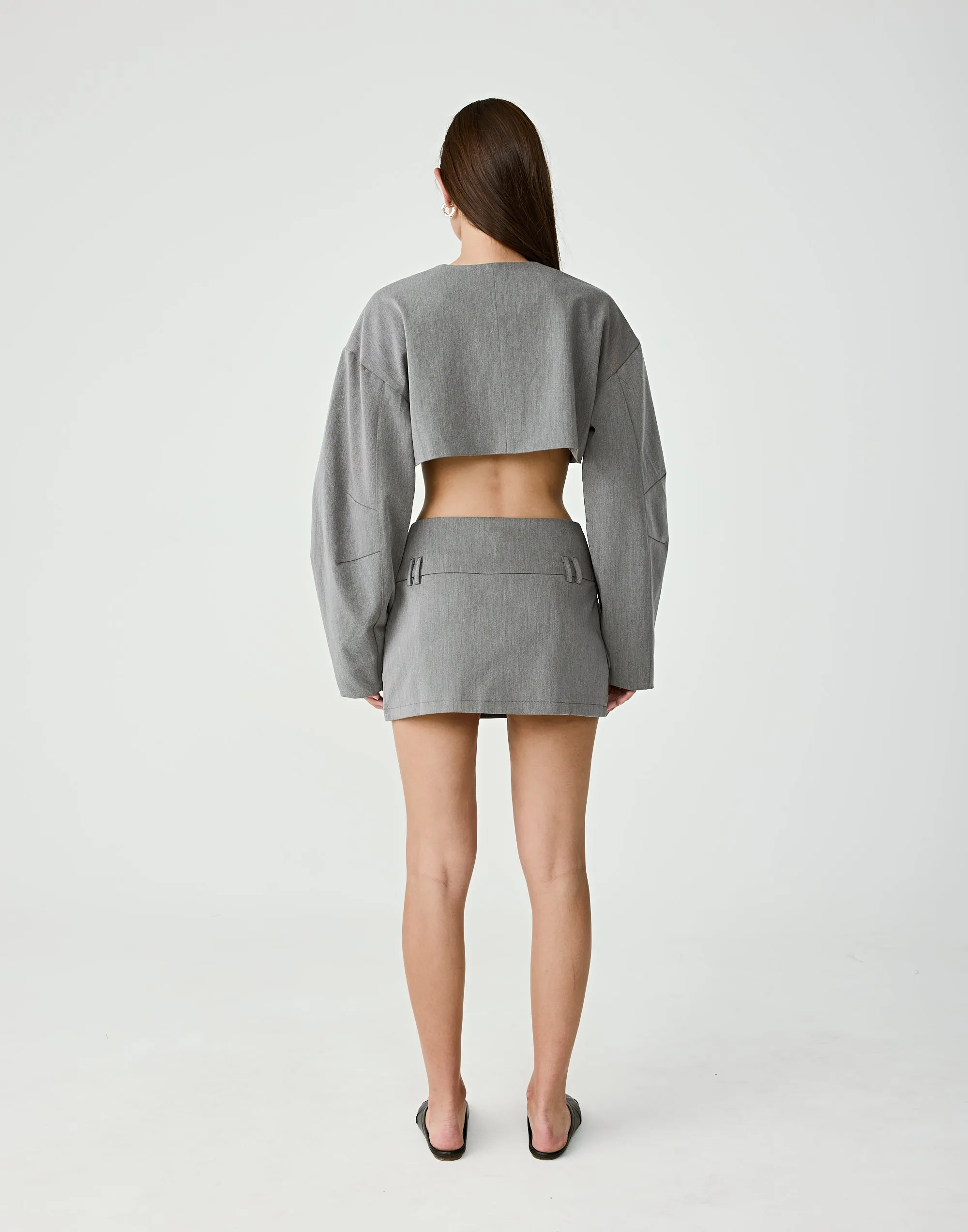 Dillon Mini Skirt (Grey) sold by Charcoal Clothing product image thumbnail 4