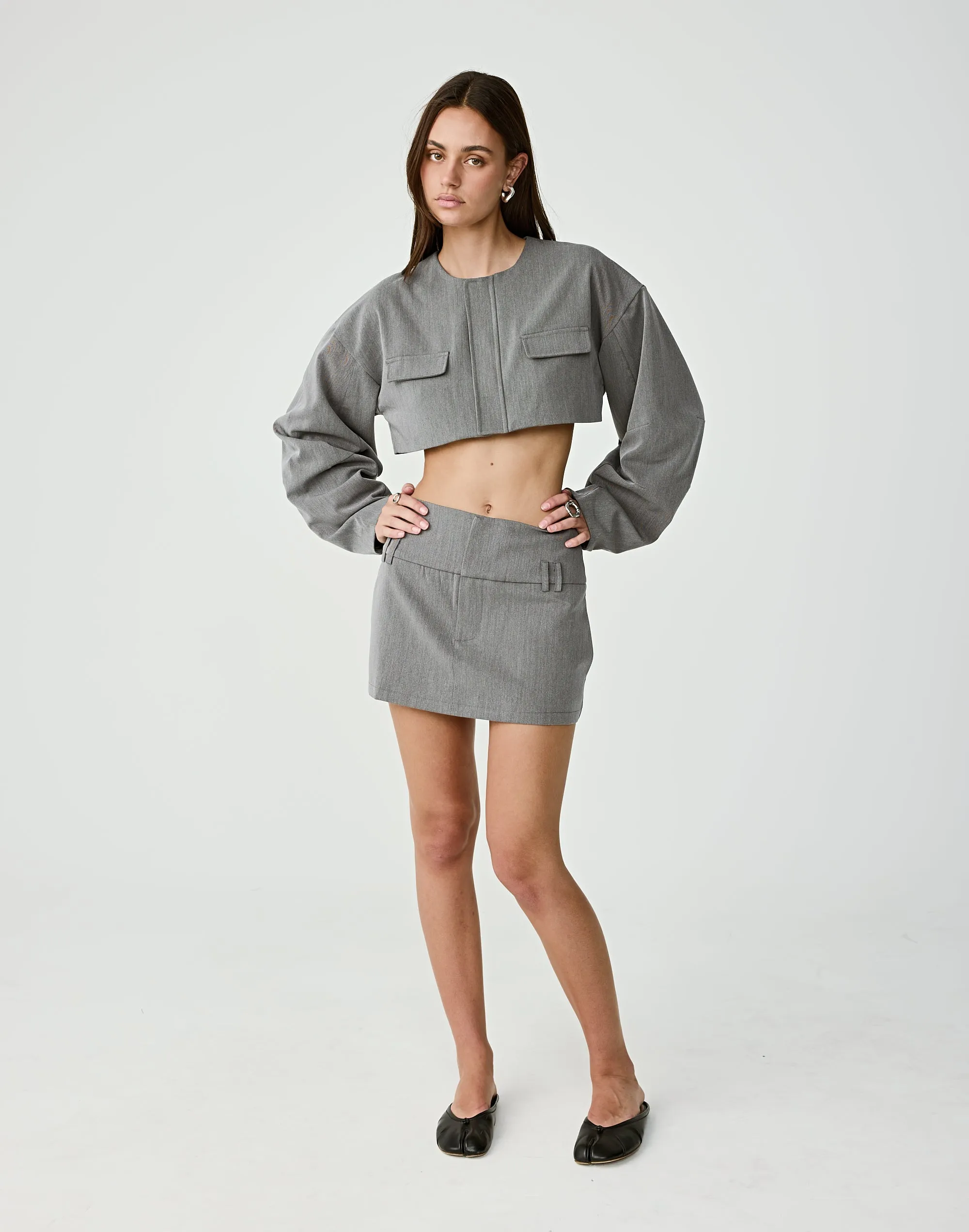 Dillon Mini Skirt (Grey) sold by Charcoal Clothing