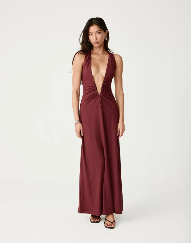 Avril Maxi Dress (Wine) sold by Charcoal Clothing