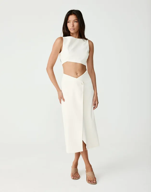 Kailou Midi Skirt (Cream) sold by Charcoal Clothing