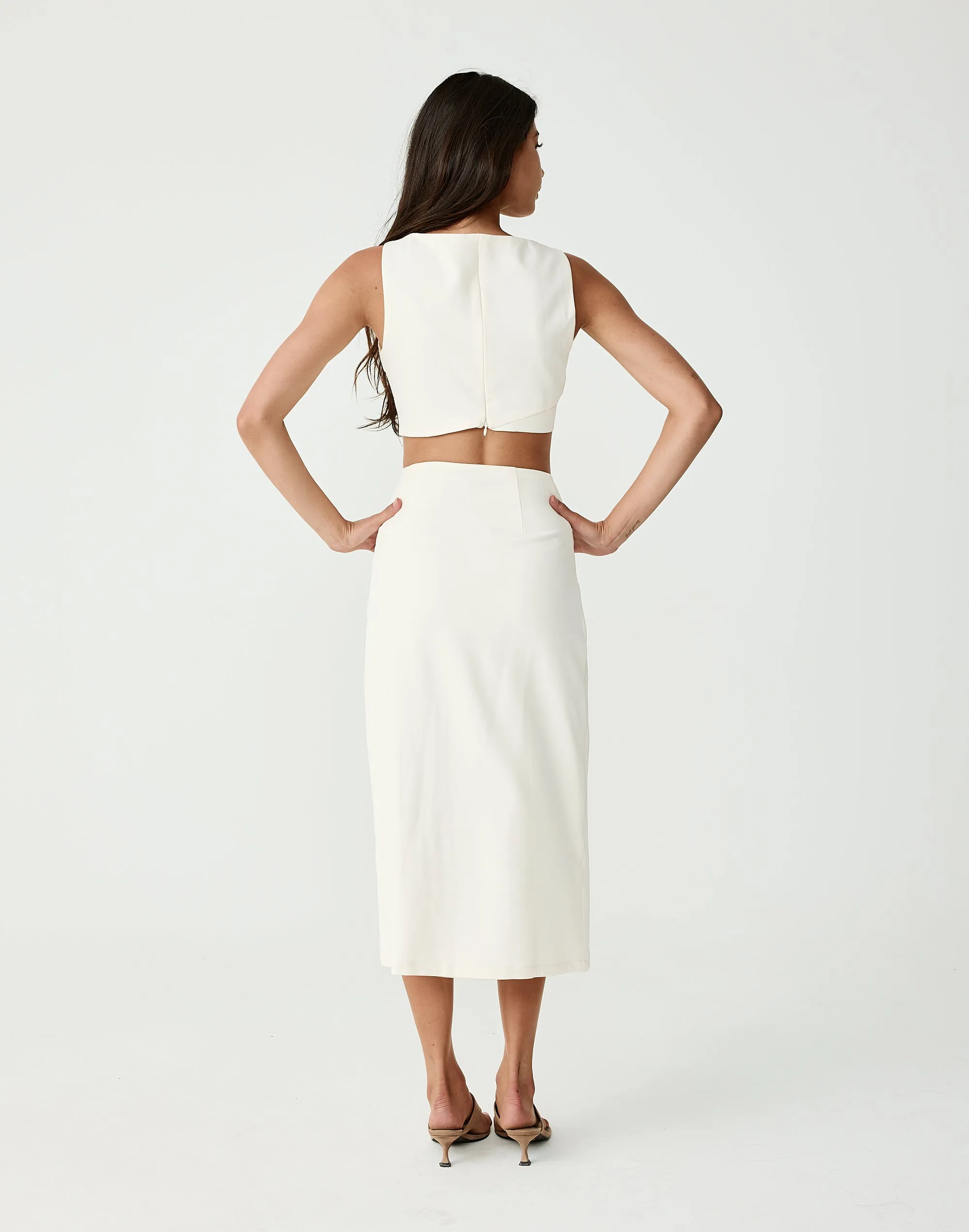 Kailou Midi Skirt (Cream) sold by Charcoal Clothing product image thumbnail 4