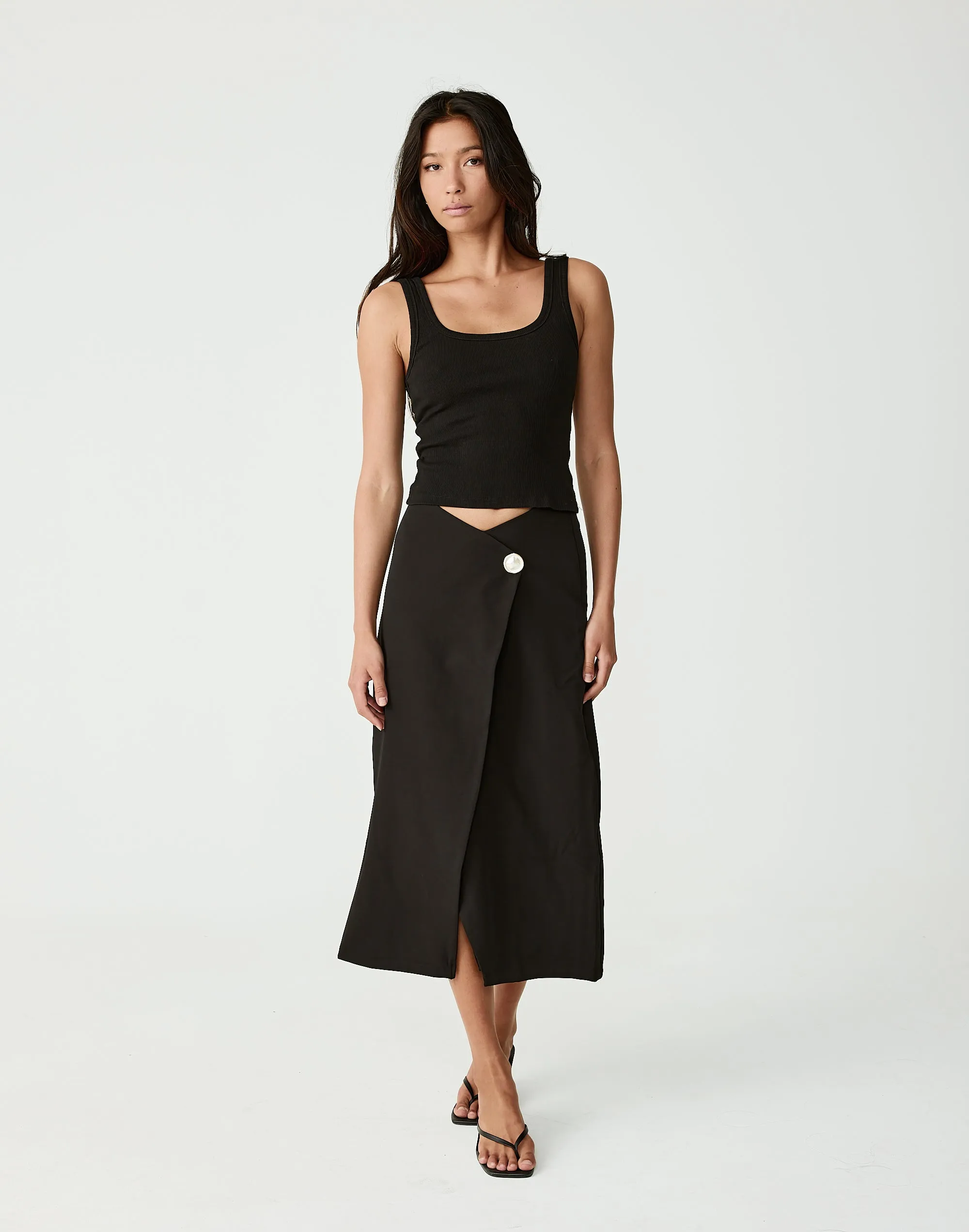 Kailou Midi Skirt (Black) sold by Charcoal Clothing