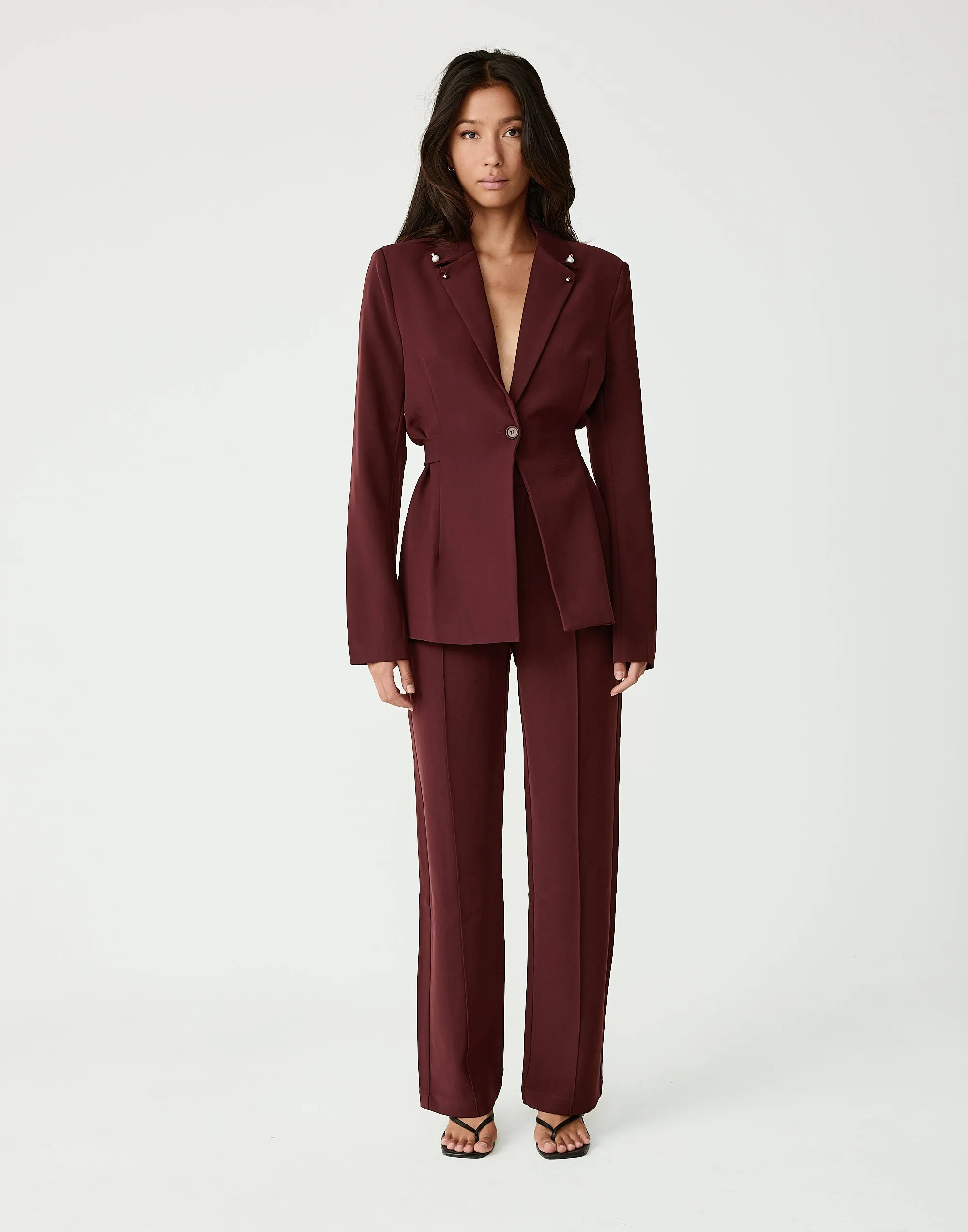 Quinn Blazer (Wine) sold by Charcoal Clothing