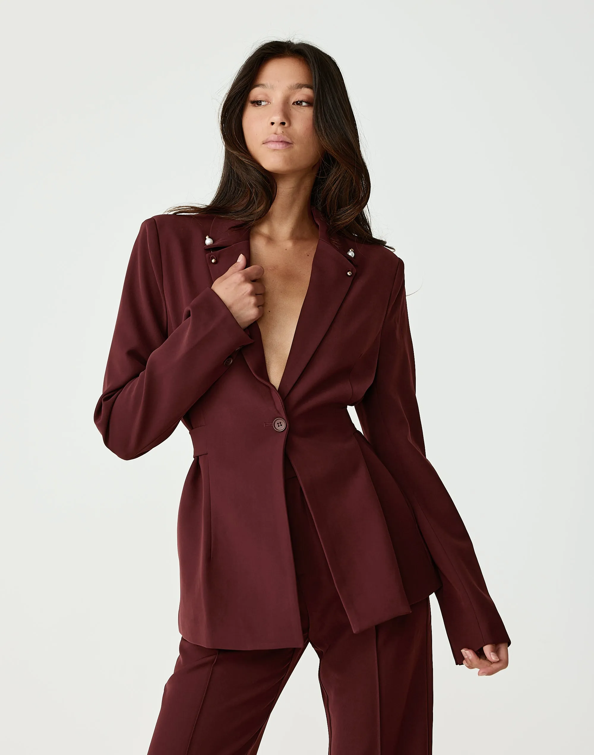 Quinn Blazer (Wine) sold by Charcoal Clothing product image thumbnail 3