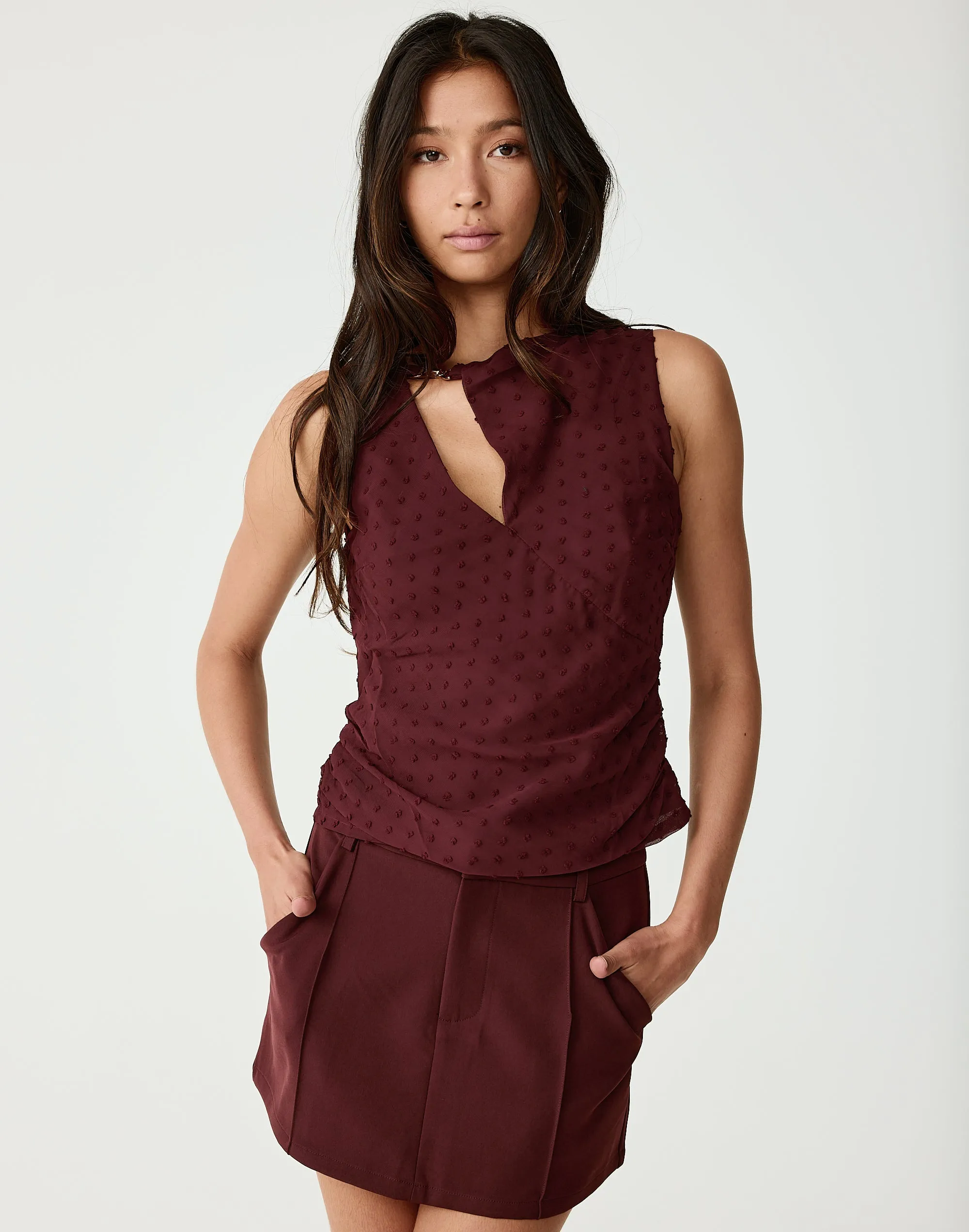 Quinn Mini Skirt (Wine) sold by Charcoal Clothing product image thumbnail 4