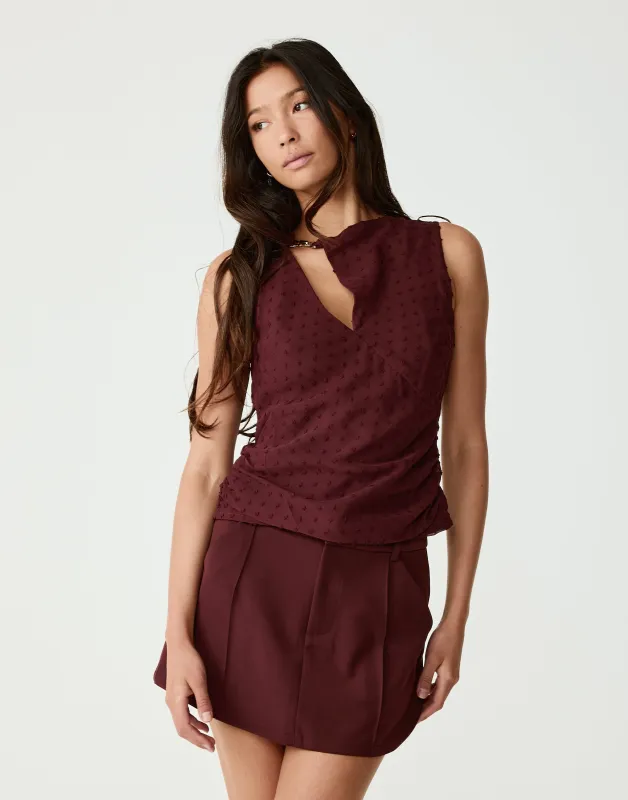 Quinn Mini Skirt (Wine) sold by Charcoal Clothing