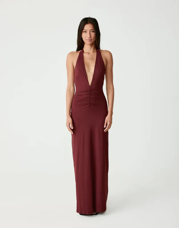 Araminta Maxi Dress (Wine) sold by Charcoal Clothing