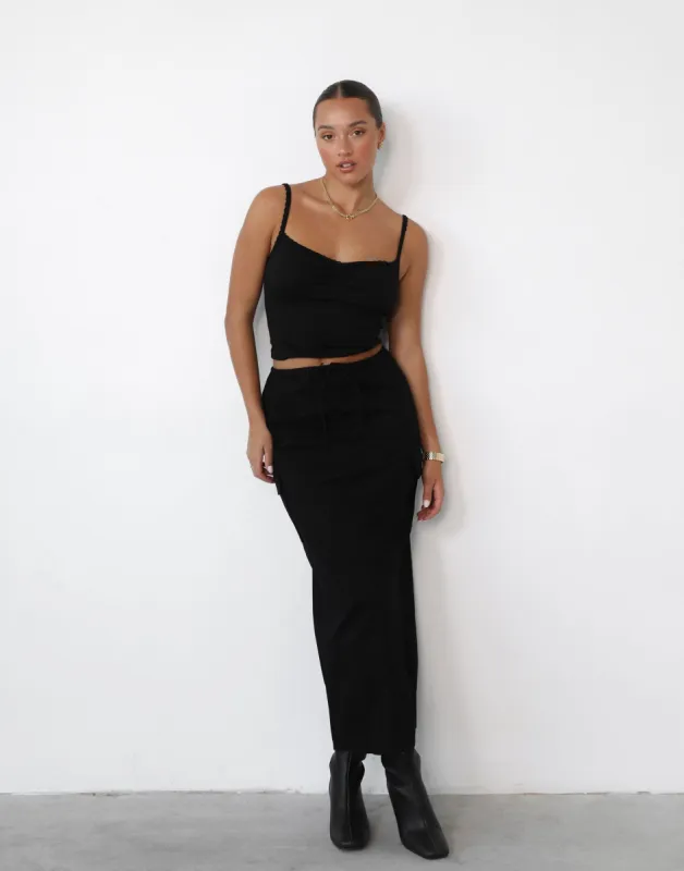 Not Now Maxi Skirt (Black) sold by Charcoal Clothing