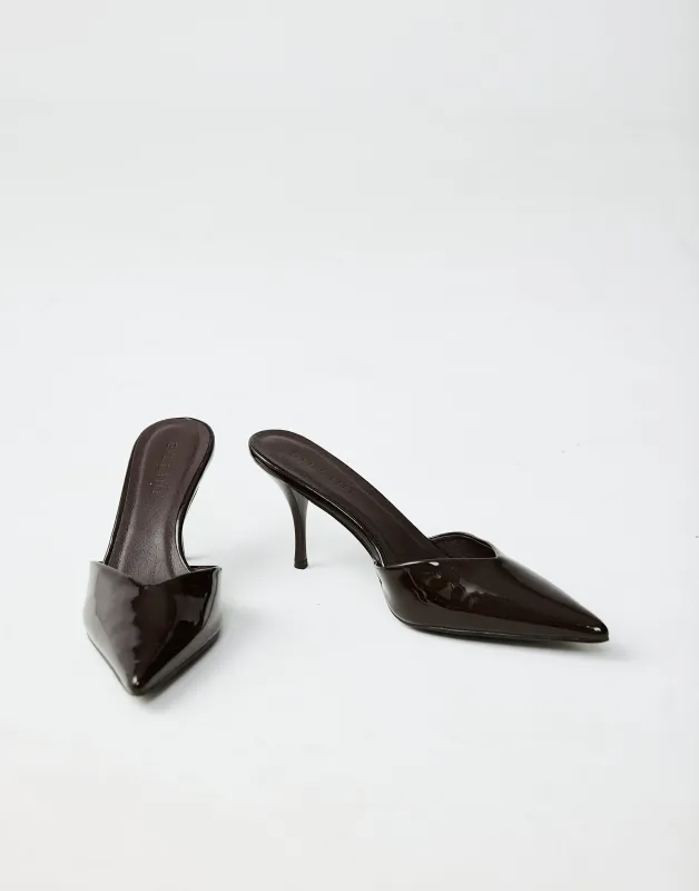 Manson Heels (Chocolate Patent) - By Billini sold by Charcoal Clothing