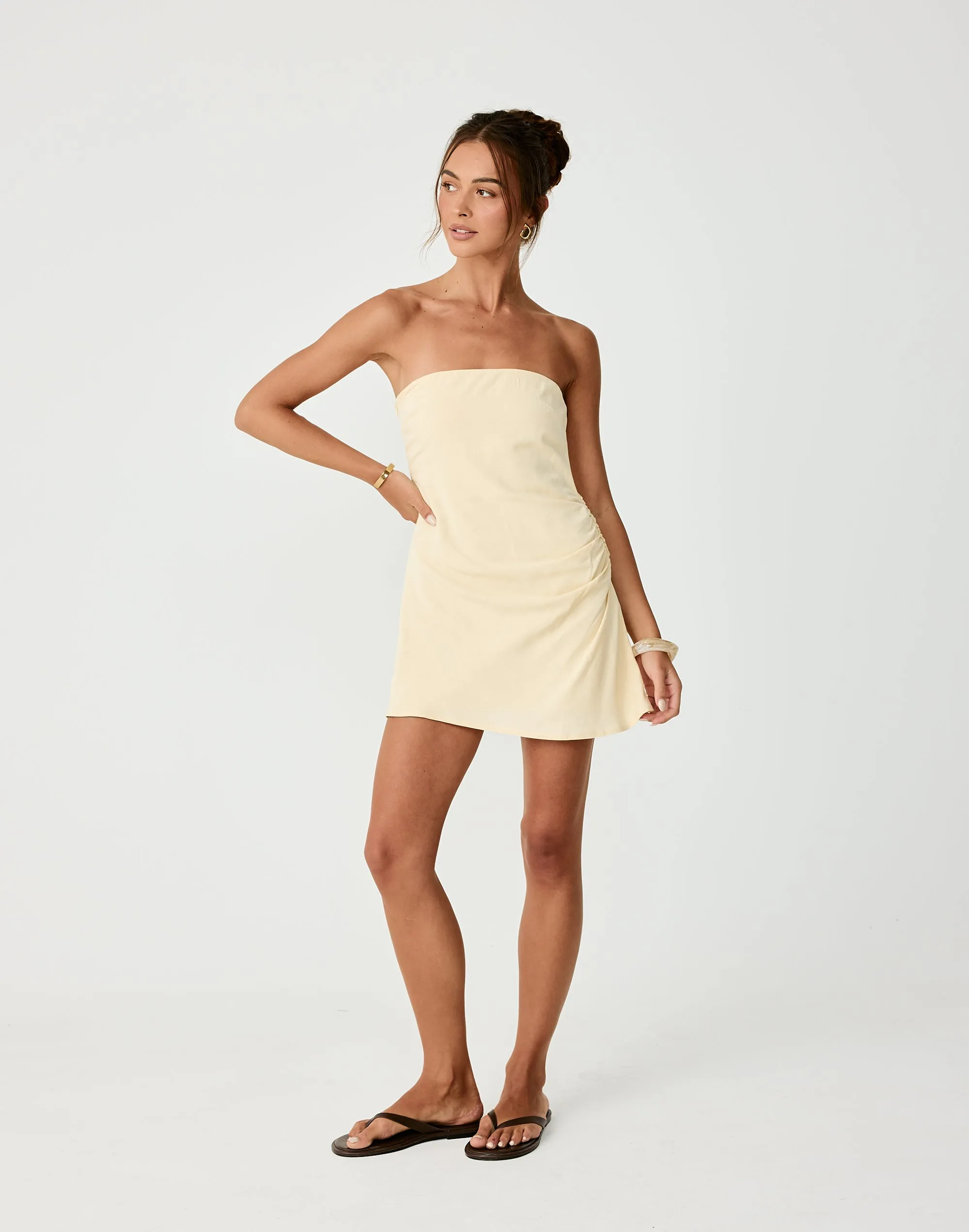 Coastal Mini Dress (Lemon) sold by Charcoal Clothing