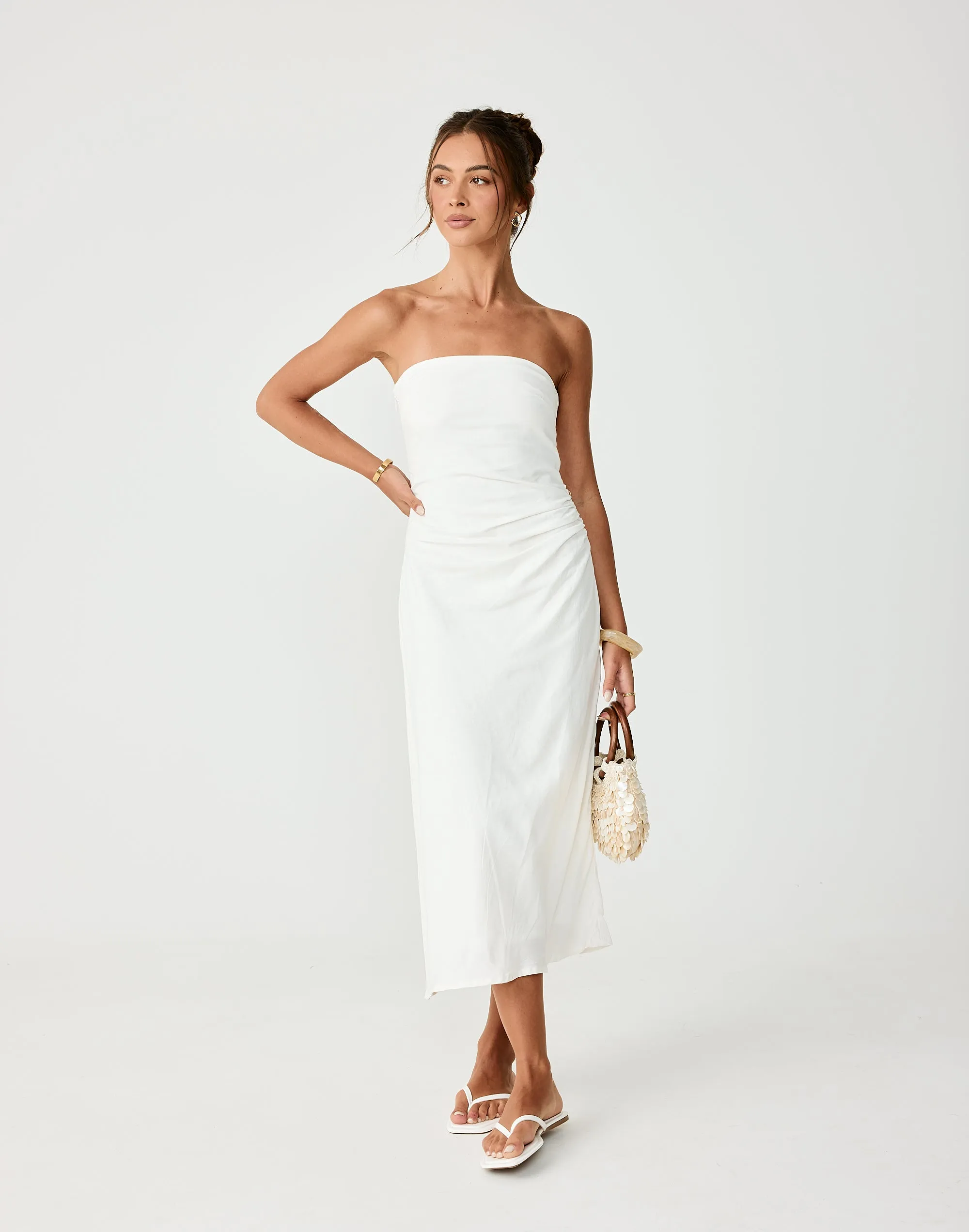 Coastal Midi Dress (Off White) sold by Charcoal Clothing
