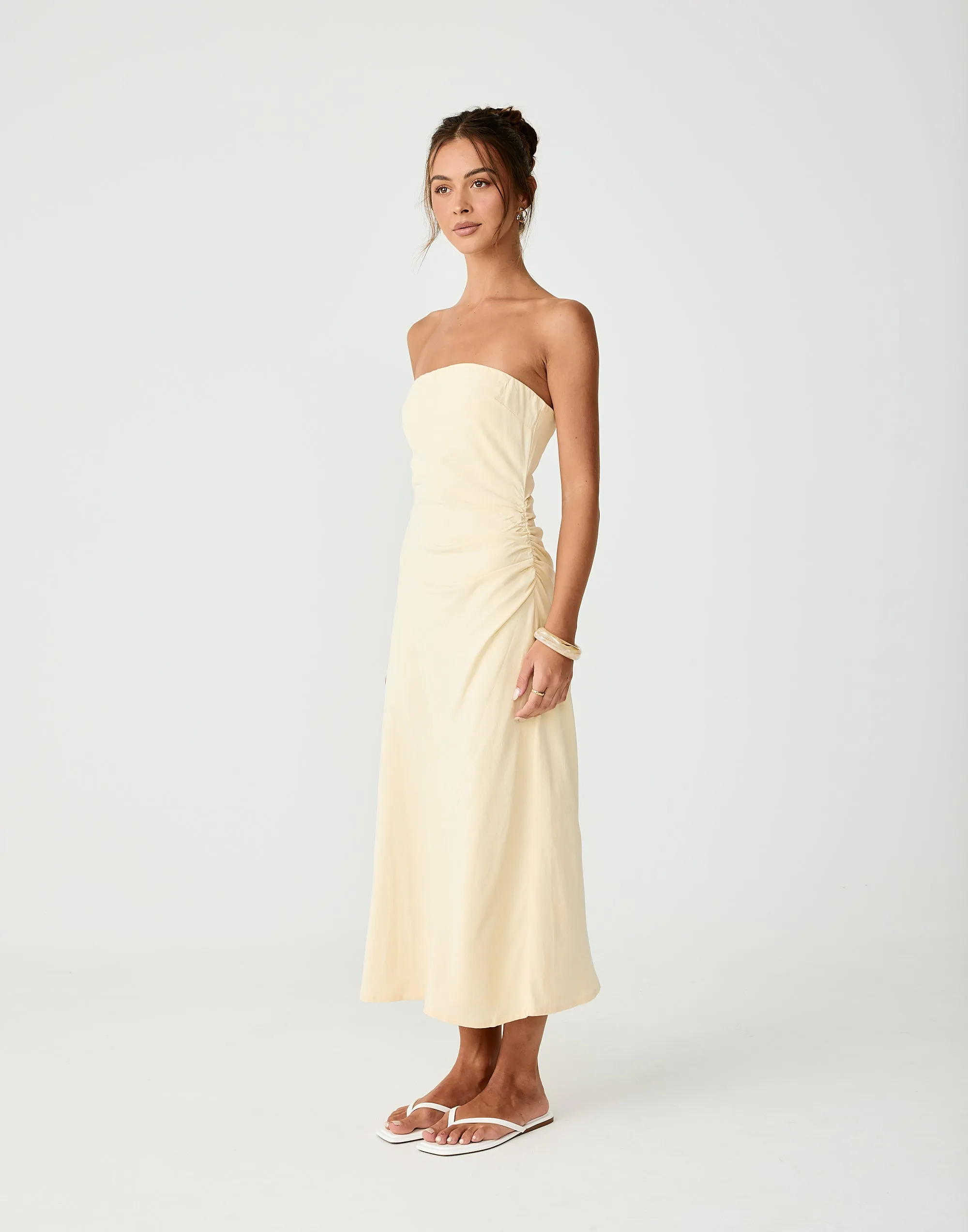 Coastal Midi Dress (Lemon) sold by Charcoal Clothing