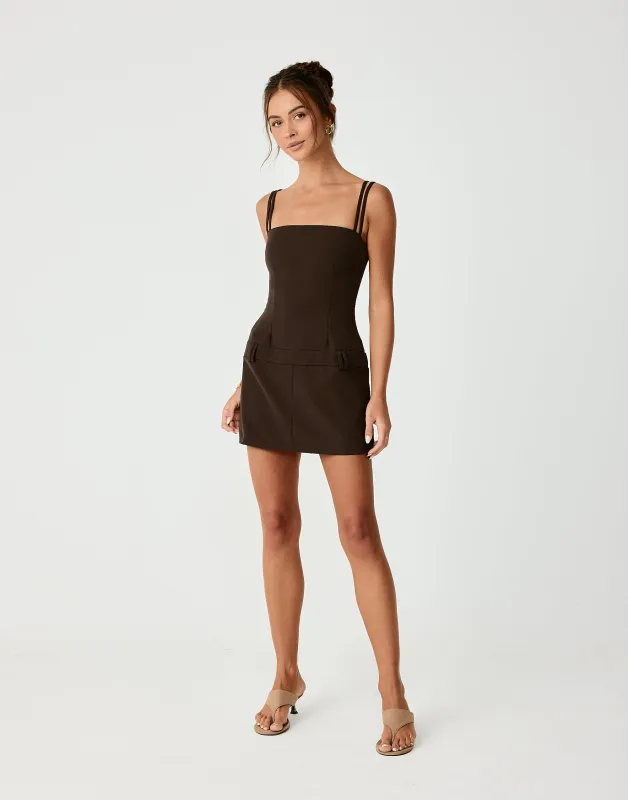 Boone Mini Dress (Chocolate) sold by Charcoal Clothing