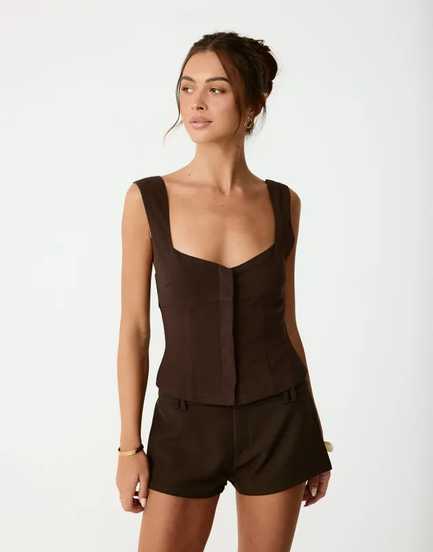 Conway Top (Chocolate) sold by Charcoal Clothing
