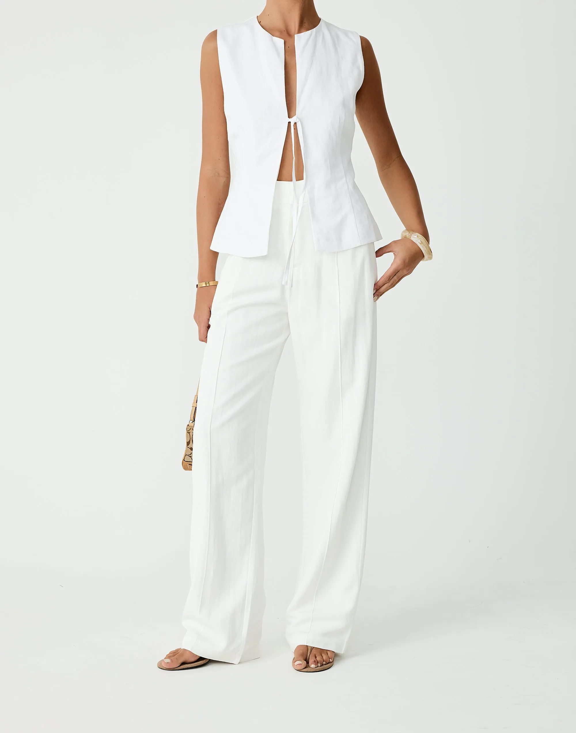 Caisey Linen Top (White) sold by Charcoal Clothing product image thumbnail 5