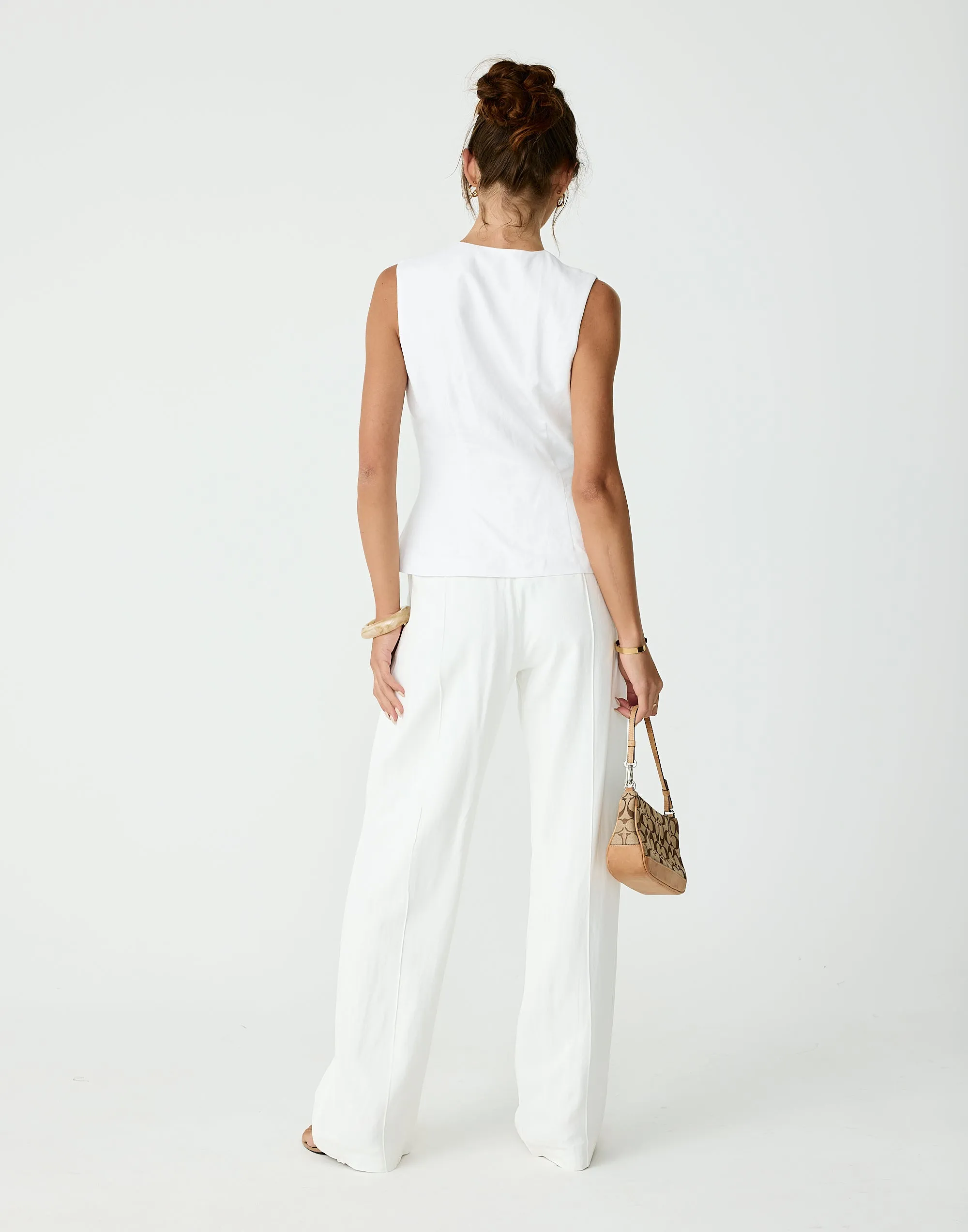 Caisey Linen Top (White) sold by Charcoal Clothing product image thumbnail 3