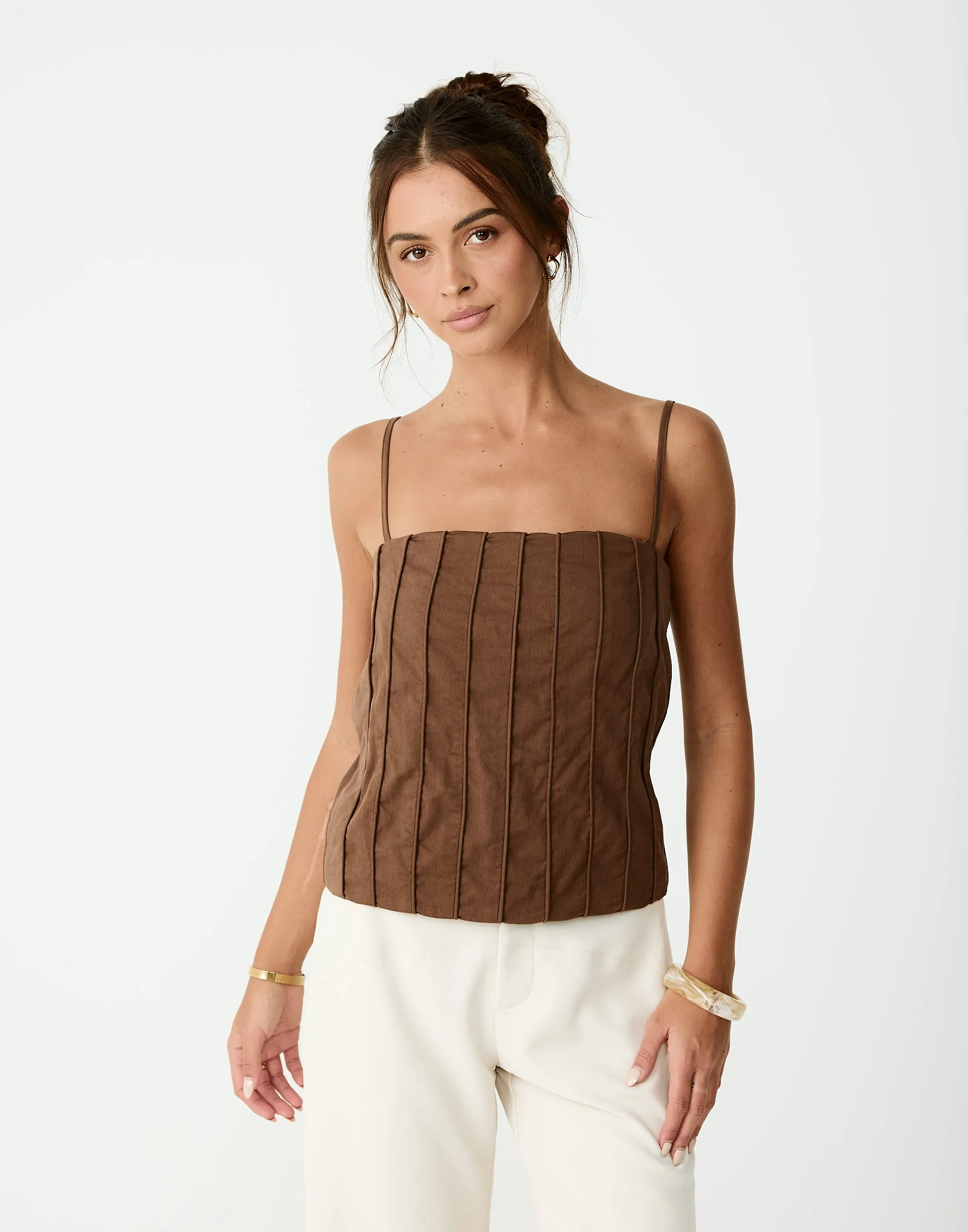 Tropical Top (Coffee) sold by Charcoal Clothing product image thumbnail 2