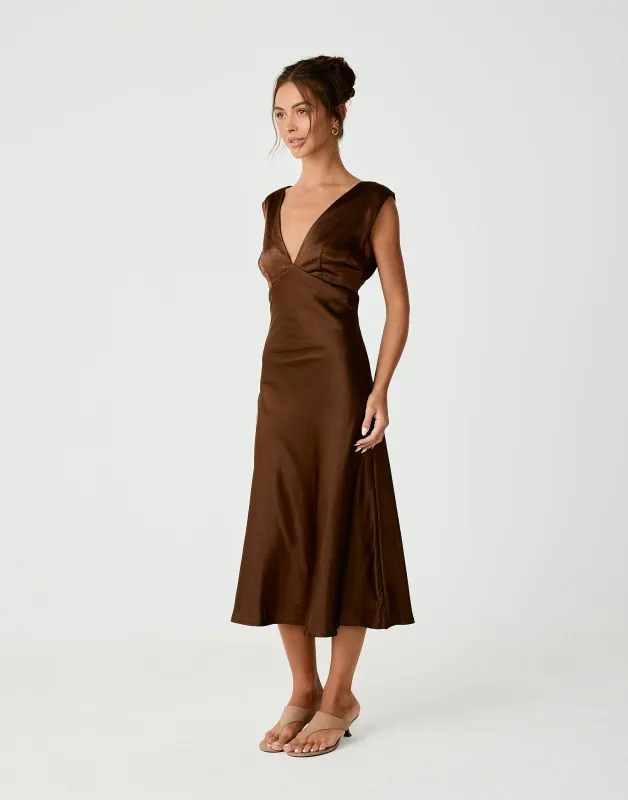 Social Midi Dress (Toffee) sold by Charcoal Clothing