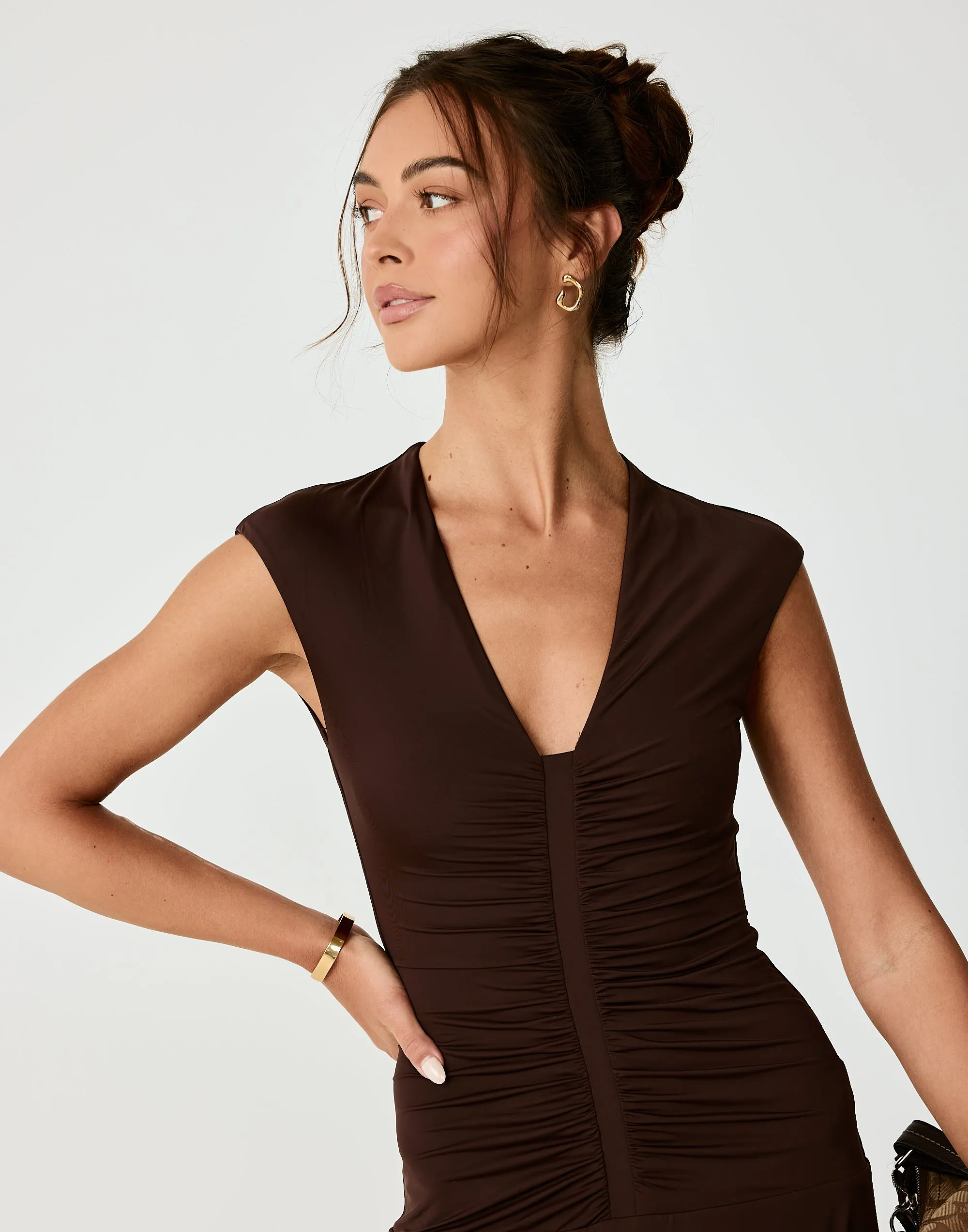 Mila Midi Dress (Chocolate) sold by Charcoal Clothing product image thumbnail 3