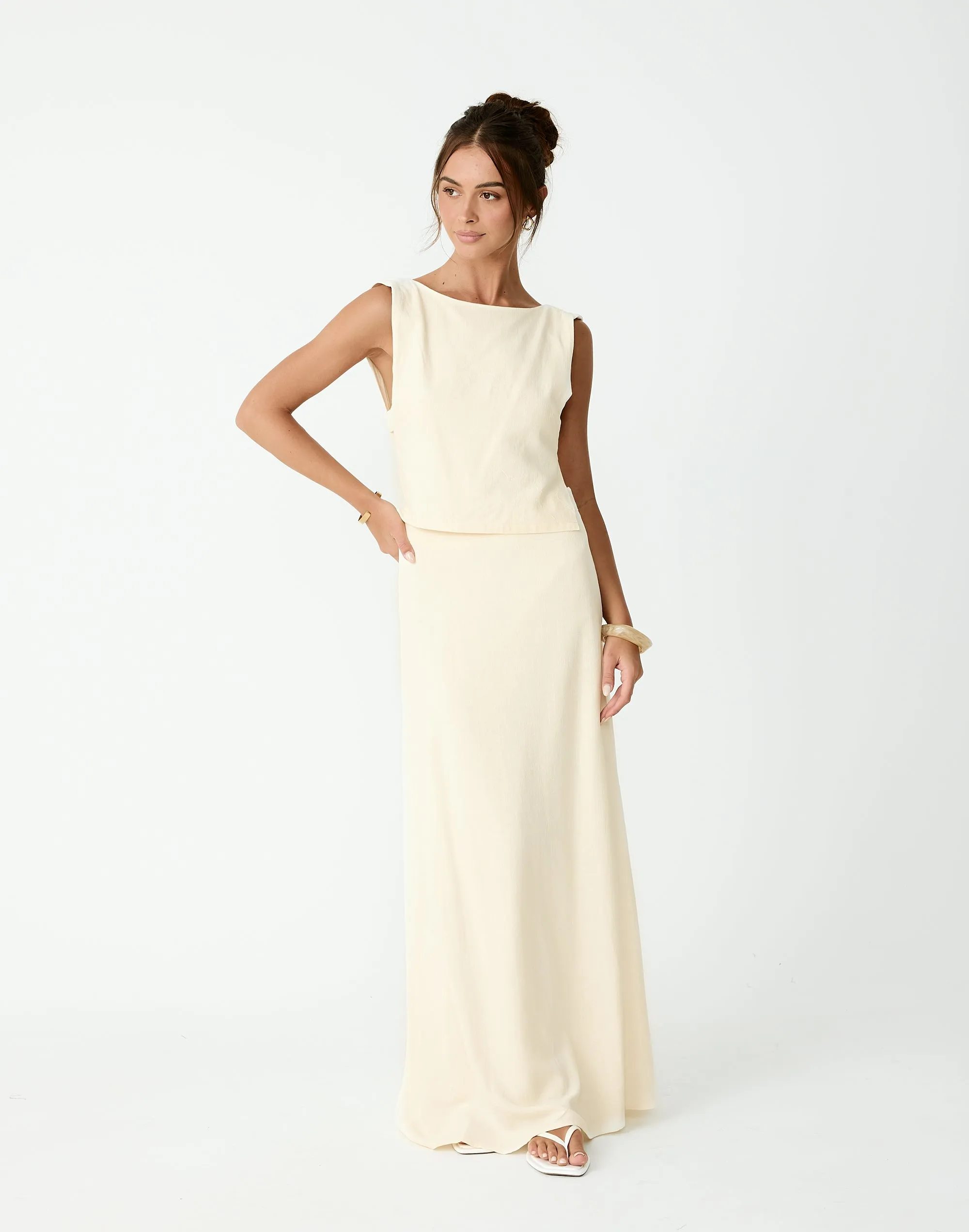 Aleah Maxi Skirt (Buttercream) sold by Charcoal Clothing