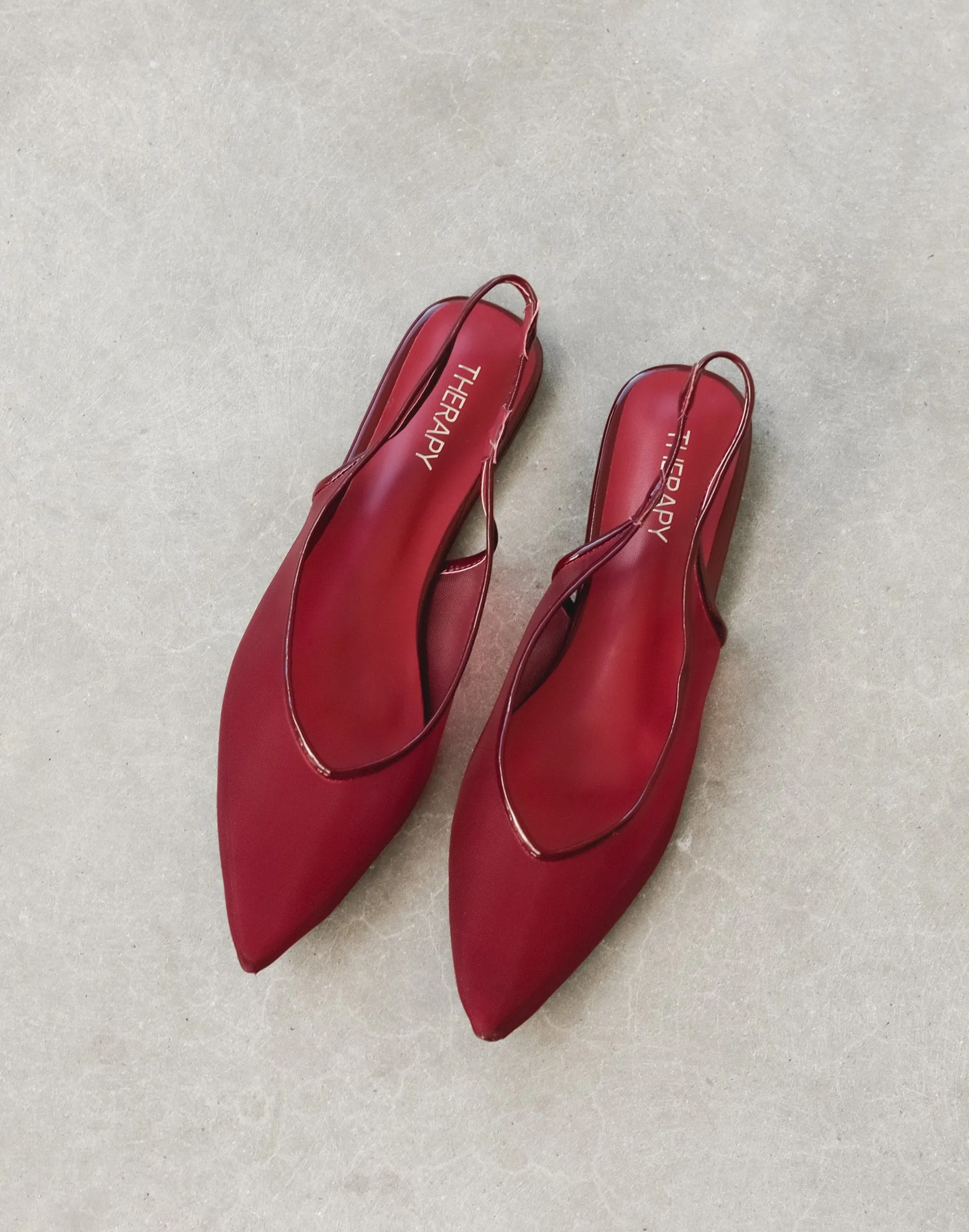 Lazer Flats (Cherry) - By Therapy sold by Charcoal Clothing