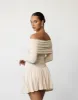 Field of Dreams Long Sleeve Mini Dress (Oatmeal) - By Lioness sold by Charcoal Clothing