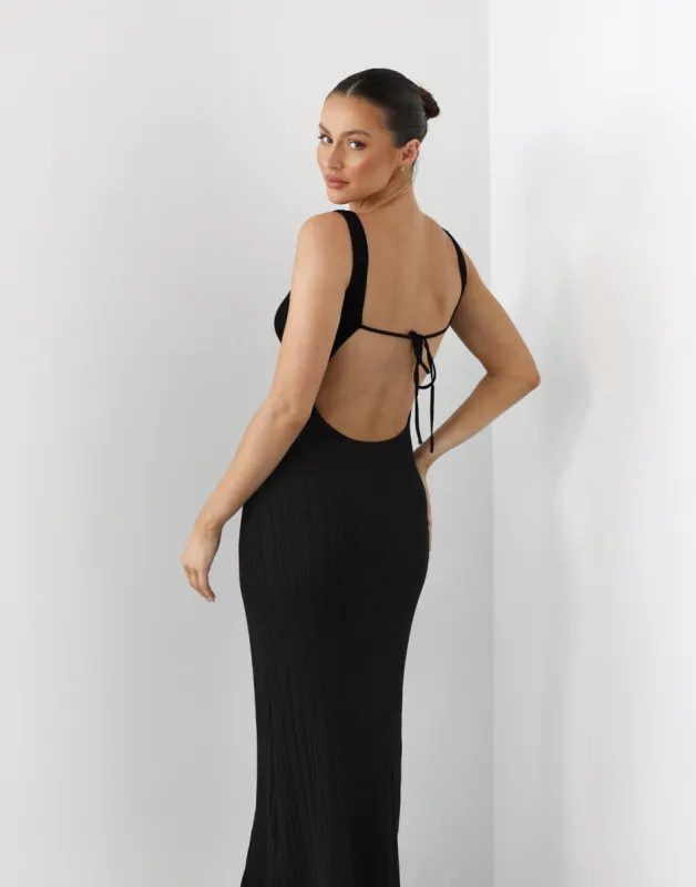 Aylah Midi Dress (Black) sold by Charcoal Clothing
