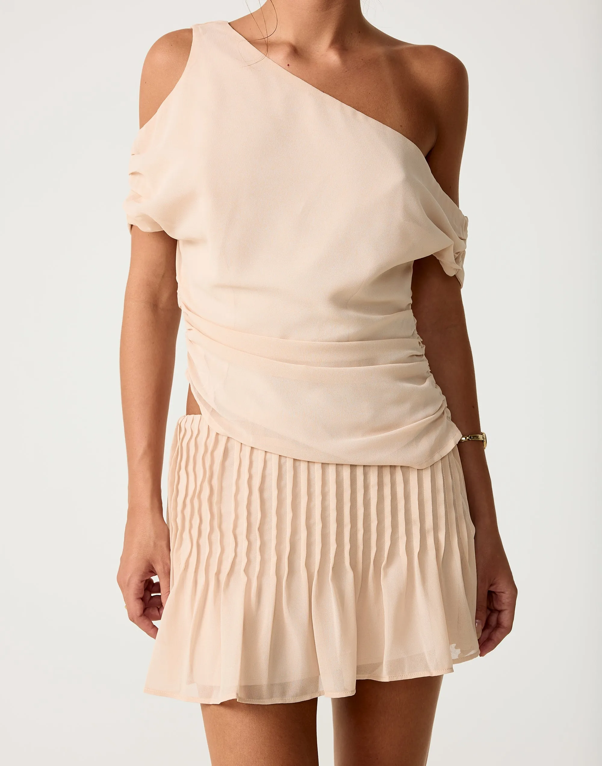 Harriette Mini Skirt (Seashell) sold by Charcoal Clothing