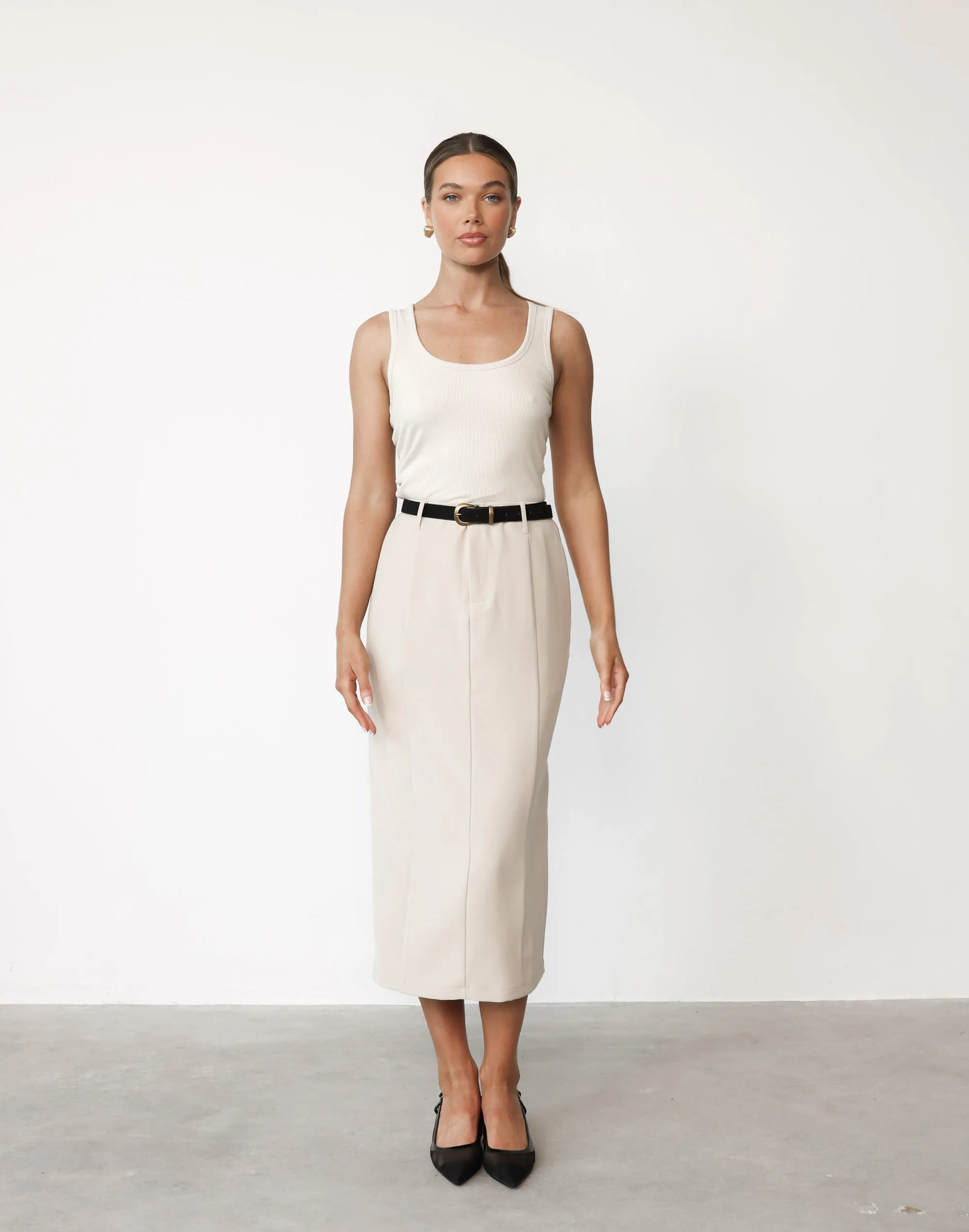 Brigitte Midi Skirt (Latte) sold by Charcoal Clothing product image thumbnail 5