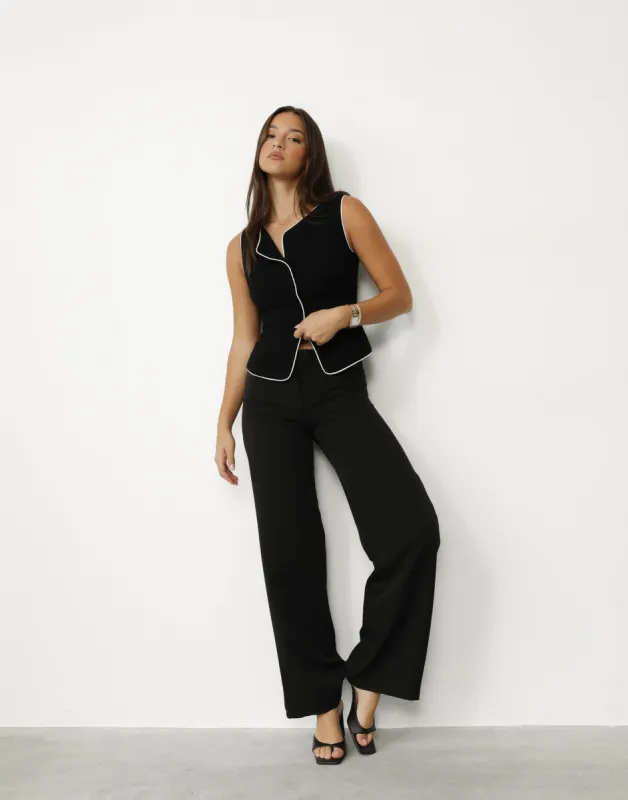 Asta Top (Black/White) sold by Charcoal Clothing