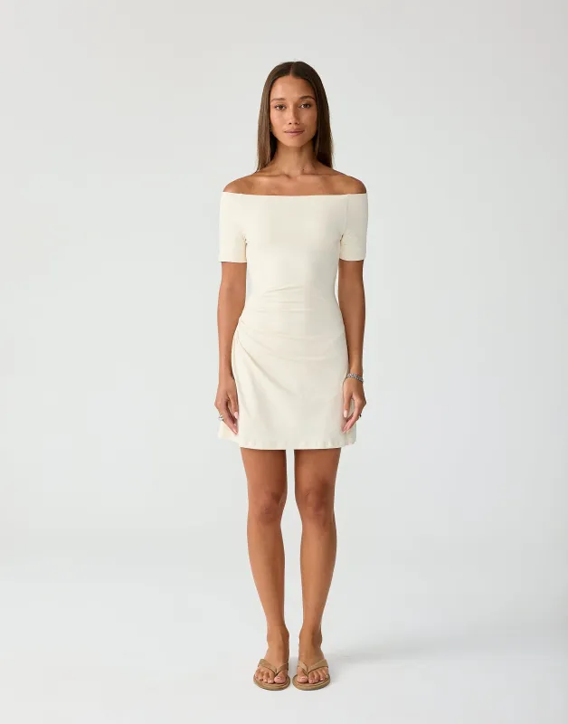 Piper Mini Dress (Oat) made by Charcoal Clothing